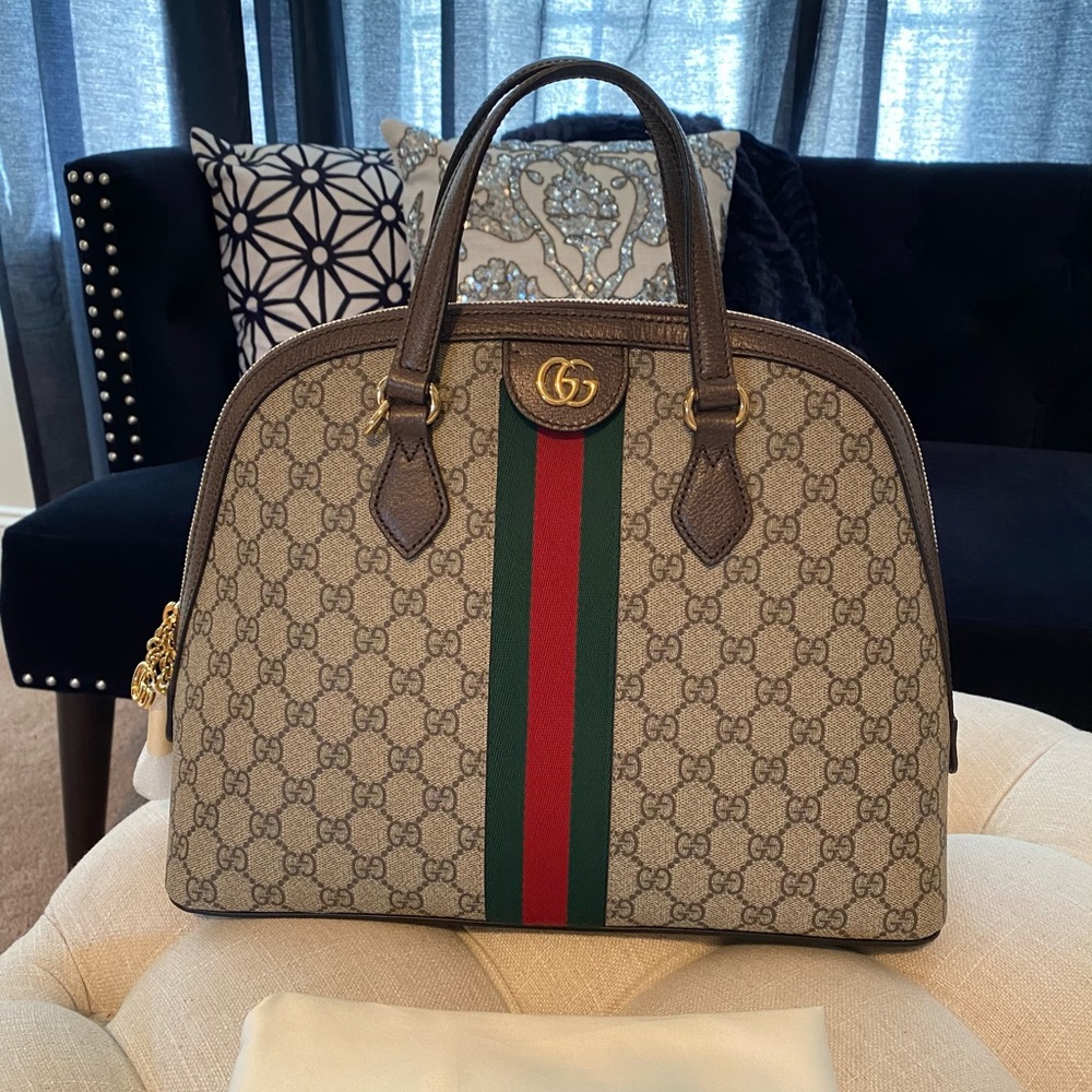 ✨SOLD!✨NEW✨GUCCI✨GG GUCCISSIMA SUPREME& LEATHER DOME BAG - Picture 6 of 15